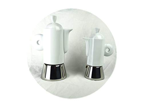 Moka Consorten Italienischer Espressokocher »Darling« aus Edelstahl, weißem Porzellan & Alu-Trichter (105 ml) / Made in… – Bild 8