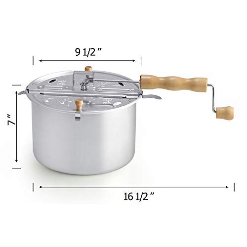 Cook N Home 02626 6 Quart Aluminium Stovetop Popcorn Popper Silver Pricepulse