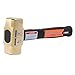GROZ Brass Head 4lb Sledge Hammer with 12-Inch Indestructible Handle | Mar Resistant Head | Steel Locking Plate | Vulcanized Rubber Handle | Spark Resistant (34702)