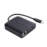 Cable Matters USB C Hub with HDMI 4K, 80W Charging, Gigabit Ethernet, and 3X USB in Black - USB-C and Thunderbolt 3 Port Compatible for Surface Pro7, MacBook Pro, Dell XPS and More
