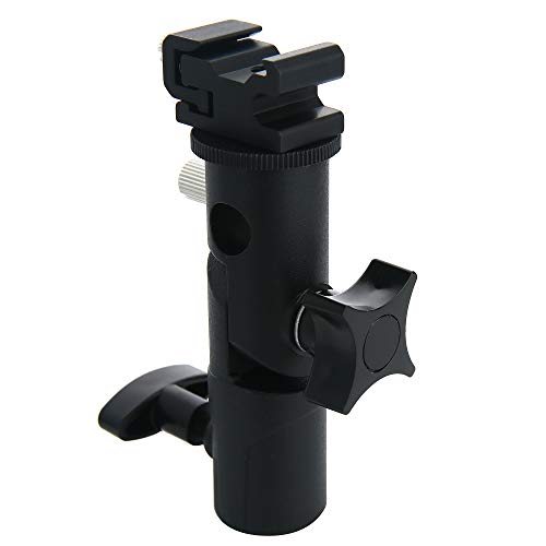 Bestshoot Professional Universal E Type Camera Flash Speedlite Mount Swivel Light Stand Bracket Umbrella Shoe Holder Fits Canon Nikon Pentax Olympus Nissin Metz and other Speedlite Flashes with Standa