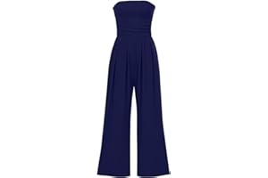 Addkaka Womens Summer Jumpsuit Casual Comfy Wide Leg Pants Overalls Maxi Loose Romper with Pockets