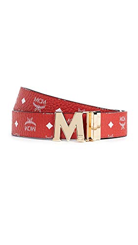 MCM Men's Visetos Reversible Belt, Red, One Size