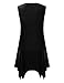 BIADANI Women's Hidden Side Pockets Sleeveless Unique Sharkbite Hem Tunic Top Black X-Large
