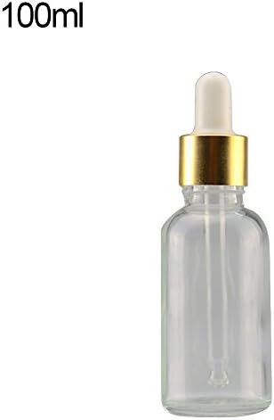 shyymaoyi Mini 5ml-100ml Transparent Glass Reagent Liquid Pipette Empty Cosmetic Bottle 100ml Transparent + Golden + White