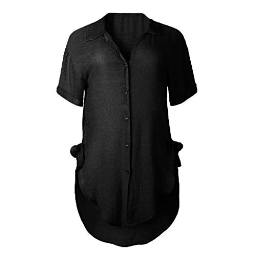 2 YEZIJIN+Womens+Button+Cotton+T+Shirt