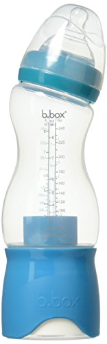 b.box Baby Bottle + Dry Formula Dispenser | Color: Aqua Groove | 8 oz. | BPA-Free| Phthalates & PVC Free | Dishwasher Safe