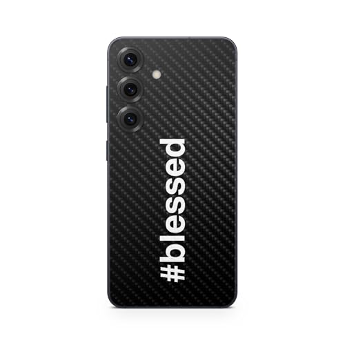 Carbon Fiber Phone Skin Compatible with Samsung Galaxy S25+ - Blessed - Premium…