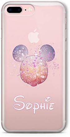SmartGiftShop Cartoon Movie PERSONALISED CLEAR TPU Phone Cover Case for iPhone & Samsung Disney-iPhone XS Max-Disney Mickey Pink