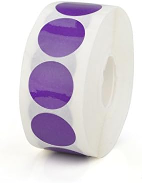 Officeship 1"Diameter Removable Color Coding Dot Stickers, 1000 PCS/Roll-Purple-1ROLL