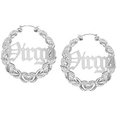 Zodiac Bamboo Hoop XOXO Earrings - Sterling Silver Plated Earrings for Women Girls Astrology Earrings Fashion Jewelry 90's Earrings for Women Hip Hop Style Party Accessory