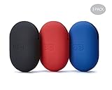 ChanGeek Silicone Earbud Case Compatible with Beats Powerbeats and Most Sport in-Ear Headphones, Universal Storage Bag for Cable, Charger and Other Accessories [3 Packs: Black+Red+Blue]