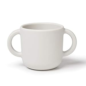 Silicone Training Cup for Infants, Toddler Learning Cup with Two Handles, Baby Open Cup 5oz, 6months+ (gray)