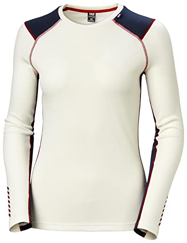 Helly Hansen Lifa Merino Midweight Crew, Ropa Interior Mujer, Blanco, XL