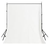 Lyly County Background 5X7ft Polyester Fabric Solid Color White Screen Photo Backdrop Studio Photography Props SC001