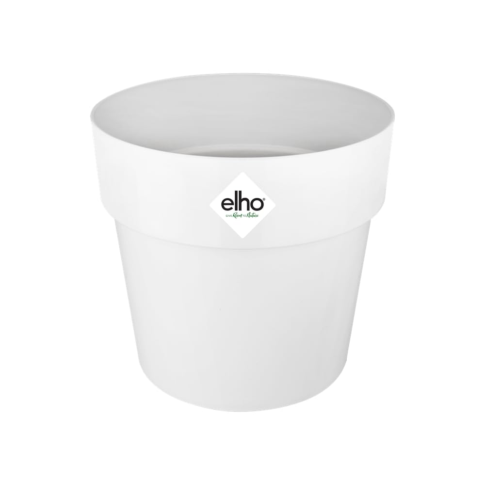 elho B.for Original Round 14 - Flower Pot for Indoor - 100% Recycled Plastic - Ø 13.7 x H 12.5 cm - White/White — image 1