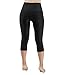 ODODOS Women's High Waist Yoga Capris with Pockets,Tummy Control,Workout Capris Running 4 Way Stretch Yoga Leggings with Pockets,Black,X-Large