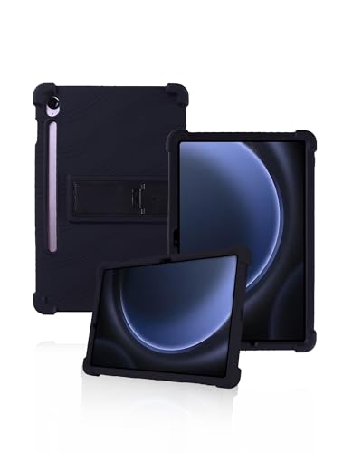 Protective cover for Samsung Galaxy S10 FE+ Tablet 13.1 inch 2025 Newest, yystao Kids Skin-Friendly Soft Silicone Tablet Case compatible with Galaxy Tab S10 FE+, Adjustable Stand (Black)