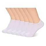 No Show Socks for Women Copper Antibacterial Low Cut for Spring & Summer 6 Pack, White, one size fits all