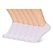 No Show Socks for Women Copper Infused Non-slip Moisture Absorption Low Cut Socks 6 Pack, White