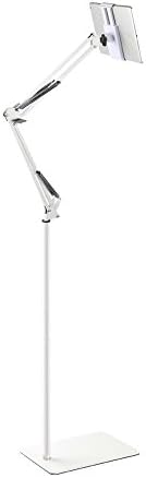 iPad Adjustable Floor Stand, Chamel Universal 360-degree Rotatable Metal Tablet Holder for Apple iPad Air,iPad mini,Samsung Galaxy Tab and Phones(White)