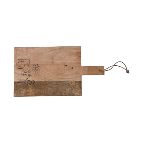 Creative Co-Op Mango Wood Cheese and Cutting Board with Laser Etched Reindeer,…