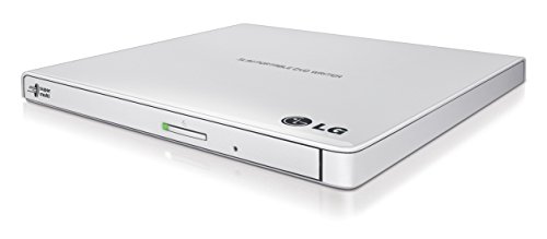 LG Electronics 8X USB 2.0 Super Multi Ultra Slim Portable DVD+/-RW External Drive with M-DISC Support, Retail (White) GP65NW60 (Certified Refurbished)