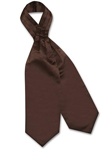 Vesuvio Napoli ASCOT Solid CHOCOLATE BROWN Color Cravat Men's Neck Tie