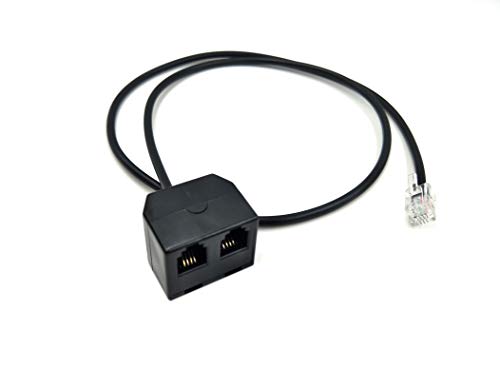 Poyiccot RJ9 Headset Adapter Extension Cord -2 in 1 RJ9 Female to Male 4P4C Y Splitter Cable Plantronics, Jabra, Hot Desking Office Phones