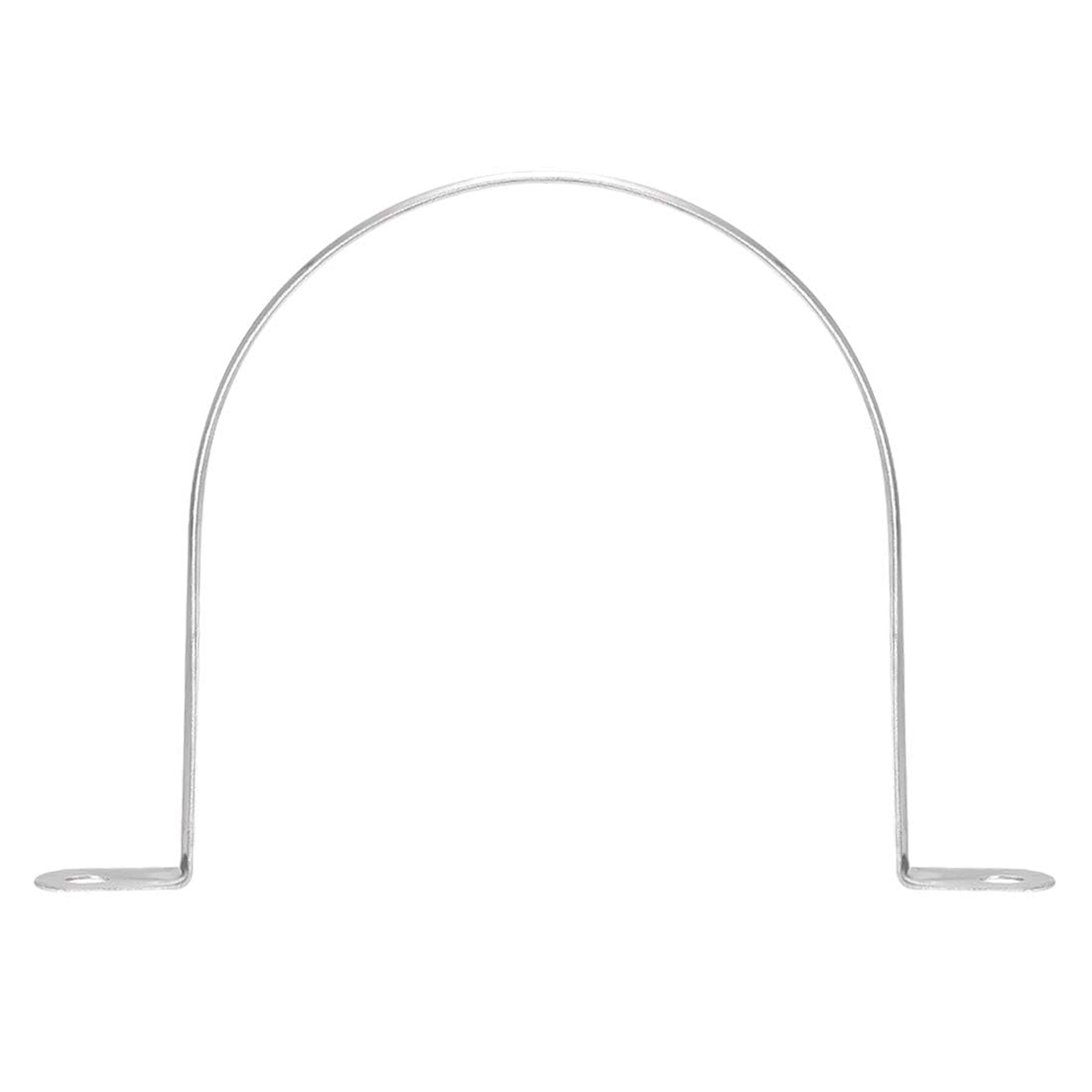 TOP-VIGOR 8Pcs 100mm(4") Rigid Pipe Strap, 2 Holes Tube Straps 201 Stainless Steel Tension Tube Clip Clamp for Fixing Tube Pipe Wire