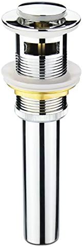 Bathroom Faucet Lavatory Basin Vessel Vanity Sink Pop Up Sink Drain with Overflow, Chrome