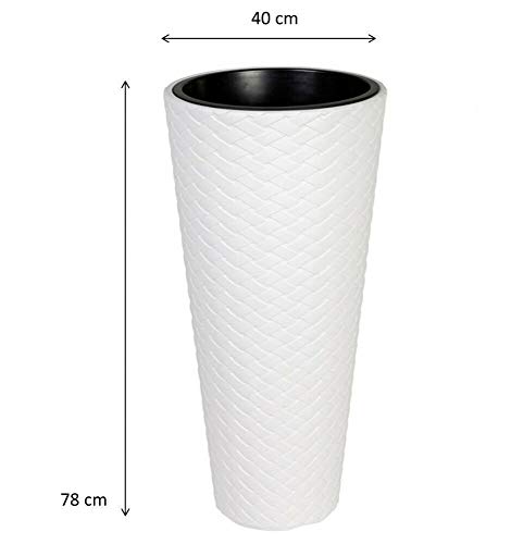 BJYX XXL Pflanzkübel Pflanztopf Blumentopf Blumenkübel Kunststoff ca. 80 cm Top (Color : Weiß) – Bild 3