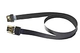 Slim Flat FPV HDMI Cable Micro HDMI male 90 degree to Standard HDMI full HDMI Normal HDMI male compatible with GH4 BMPCC A5000 A6000 A7S A7R (Not for Sony a6300) Black 50CM