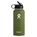 Hydro Flask Wide Mouth Water Bottle, Straw Lid - 32 oz, Olive (W32SW306) primary