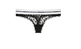 Victoria's Secret The Lacie Logo Thong Panty, Medium, Black