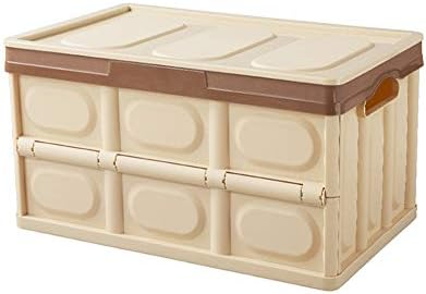 Meltset M Trunk Organizer Beige Collapsible Storage Bin With Lid for Car 30 Litre