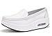 DADAWEN Women's Leather Platform Nursing Shoes Fitness Toning Shoes Sneakers