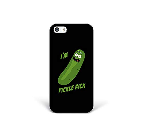 For iPhone 5 - iPhone 5s - iphone SE - Phone Back Case Hard Cover Custom Personalised Trendy Style Present Modern Design Protective Plastic UK Brand Appfix Morty & Rick - Pickle Rick