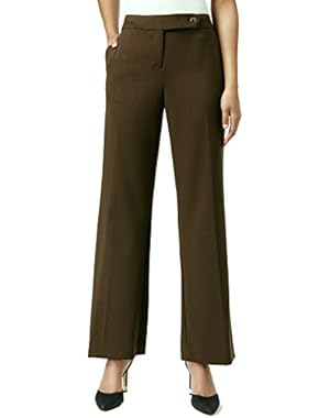 Calvin Klein Women's Petite Straight-Leg Dress Pants Brown 10P
