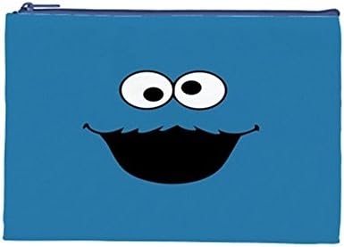 Cookie Monster Blue Cosmetic Bag Pencil Bag Stationary Bag Zipper Case (L)