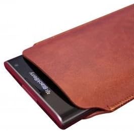 UltraJacket Light &amp; Slim Durable Vegan-Friendly PU Leather Sleeve Case with Microfiber Lining for Blackberry PRIV - Saddle Brown