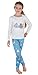 PajamaGram Gingerbread Fun Long-Sleeved Pajamas with Pants, Blue, Big Girls' 8