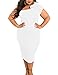Mokoru Women's Sexy Ruffle One Shoulder Bodycon Elegant Cocktail Party Midi Dresses, XX-Large, Pure White