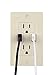 NTDPWR2U15ATRI - NEWER TECH NWTPWR2U15ATRI Power 2U 15-Amp In-Wall Dual AC USB Wall Outlet (Ivory)
