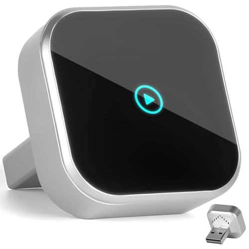 JDF3CISH Mini Adaptador Inalámbrico, Adaptador CarPlay 2 en 1, Conversión Instantánea de Cable a Wireless, CarPlay y Android Auto 2025, Enlace Automático, para iPhone y Android con Puerto USB/USB-C