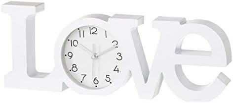 Home Line Reloj Love, Moderno/Original. Ideal para Salón ó Dormitorio. 39 x 3,70 x 14,60 CM.-Hogar y Mas- - Blanco 
