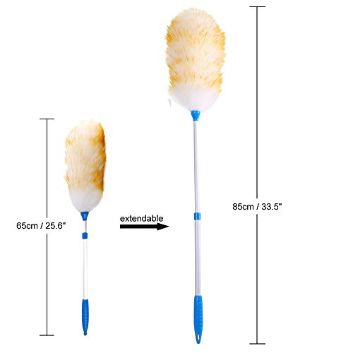 Long Handled Lambswool Duster with Extension Pole, Extendable, Fluffy