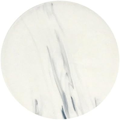 Marble Graffiti Pad Ceramic Coaster Pad (6 "Diameter), White, Set of 2