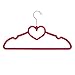 BriaUSA Clothes Hangers Heart Shaped Slim, Sturdy with Steel Swivel Chrome Hooks – Dark Pink – Box of 20