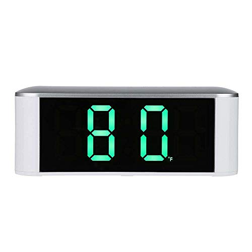 Alarm Clock for Gilrs,MeiLiio LED Mirror Clock 3 Modes Brightness Adjustable Digital Clock LED Temperature Display Snooze Touch Electronic Clock With Thermometer for Bedroom Office,Green Light - Thumbnail 5